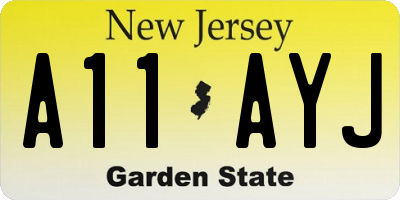 NJ license plate A11AYJ