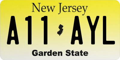 NJ license plate A11AYL