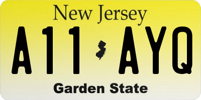 NJ license plate A11AYQ