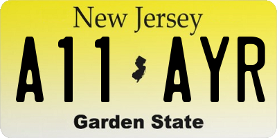 NJ license plate A11AYR