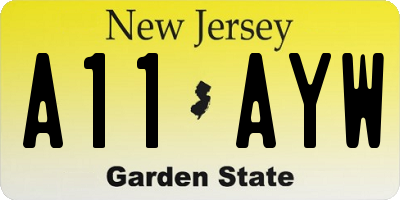 NJ license plate A11AYW