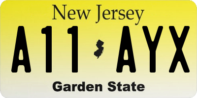 NJ license plate A11AYX