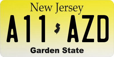 NJ license plate A11AZD