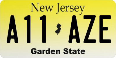 NJ license plate A11AZE