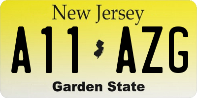 NJ license plate A11AZG