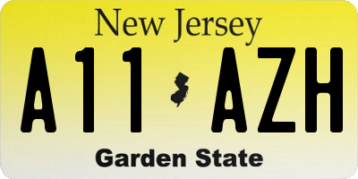 NJ license plate A11AZH