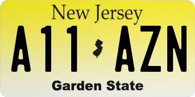 NJ license plate A11AZN