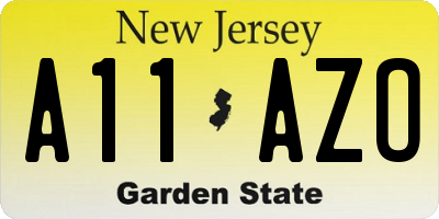 NJ license plate A11AZO