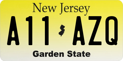 NJ license plate A11AZQ