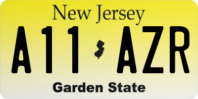 NJ license plate A11AZR