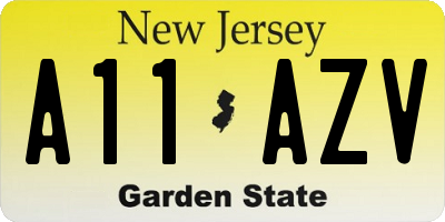 NJ license plate A11AZV