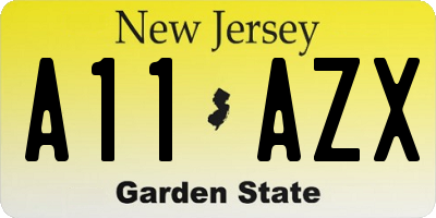 NJ license plate A11AZX
