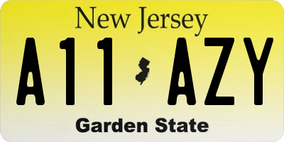 NJ license plate A11AZY