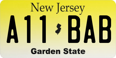 NJ license plate A11BAB