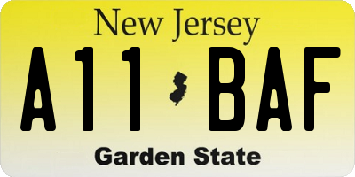 NJ license plate A11BAF