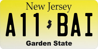 NJ license plate A11BAI