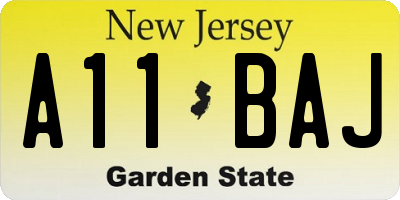 NJ license plate A11BAJ