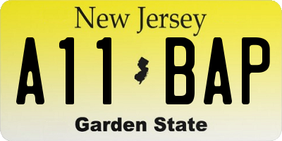 NJ license plate A11BAP