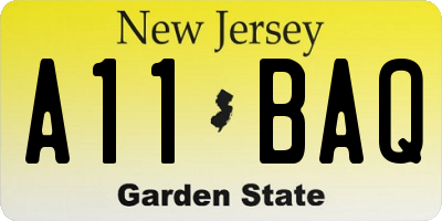 NJ license plate A11BAQ