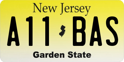 NJ license plate A11BAS