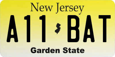 NJ license plate A11BAT