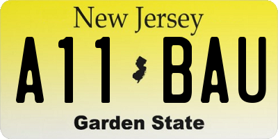 NJ license plate A11BAU