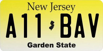 NJ license plate A11BAV