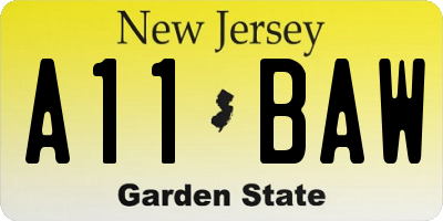 NJ license plate A11BAW