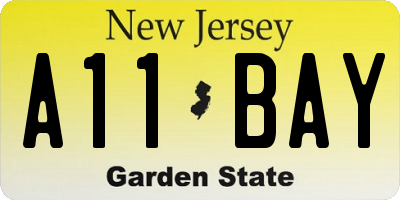 NJ license plate A11BAY