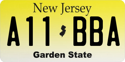 NJ license plate A11BBA