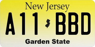 NJ license plate A11BBD