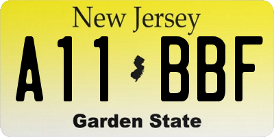 NJ license plate A11BBF