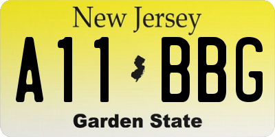 NJ license plate A11BBG