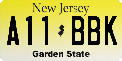 NJ license plate A11BBK