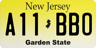 NJ license plate A11BBO