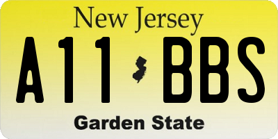 NJ license plate A11BBS