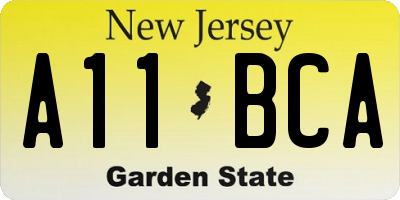 NJ license plate A11BCA
