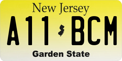 NJ license plate A11BCM