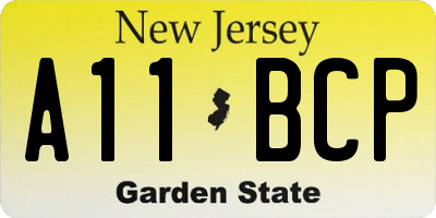 NJ license plate A11BCP