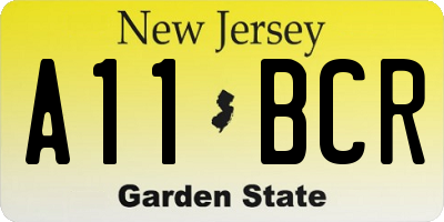 NJ license plate A11BCR