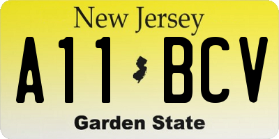 NJ license plate A11BCV
