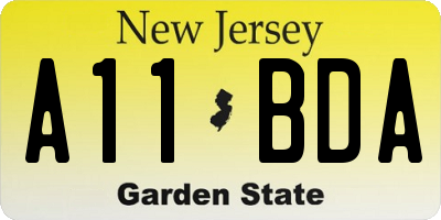 NJ license plate A11BDA