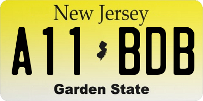 NJ license plate A11BDB