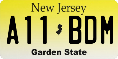 NJ license plate A11BDM