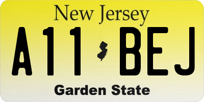 NJ license plate A11BEJ