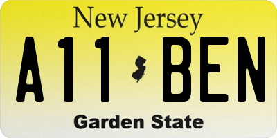 NJ license plate A11BEN