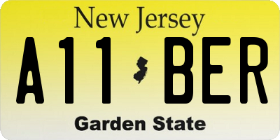 NJ license plate A11BER