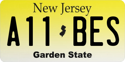 NJ license plate A11BES
