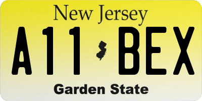 NJ license plate A11BEX