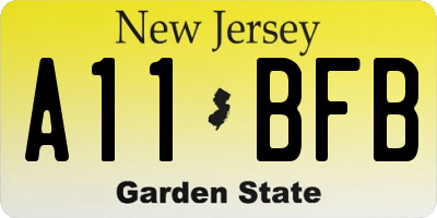 NJ license plate A11BFB